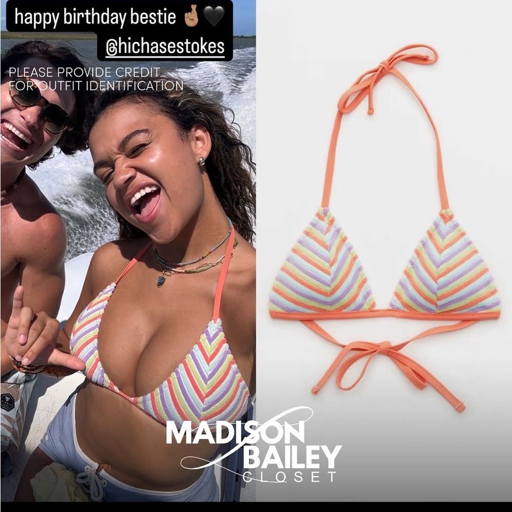 Aerie terry cloth multi color bikini